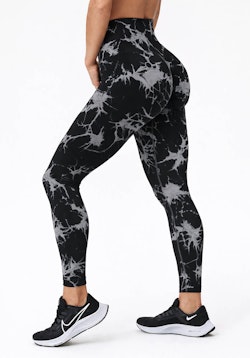 Enigma Tie Dye Scrunch Tights Black