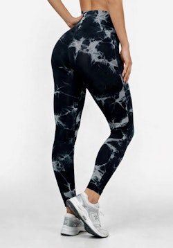 Enigma Tie Dye Scrunch Tights Black