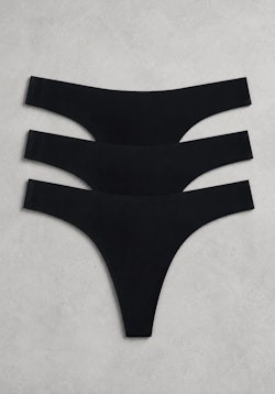 Peach Perfect Thong 3-pack Black