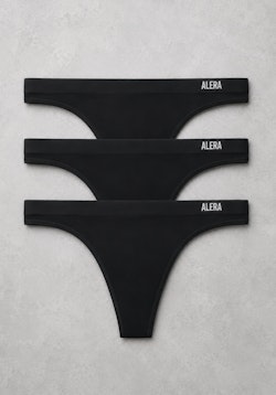 True Seamless Thong 3-pack Black